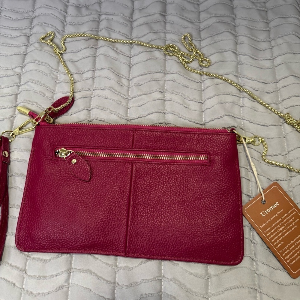 Uromee Wristlet Wallet Clutch Purse.  Dark pink removable chain - Picture 3 of 12